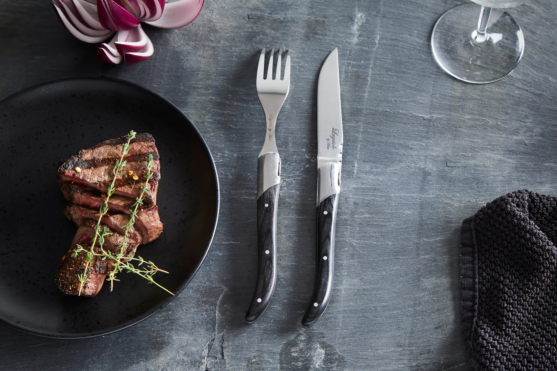 Laguiole By Hâws πιρούνι ψησταριάς 6-pack, Black Wood Hâws