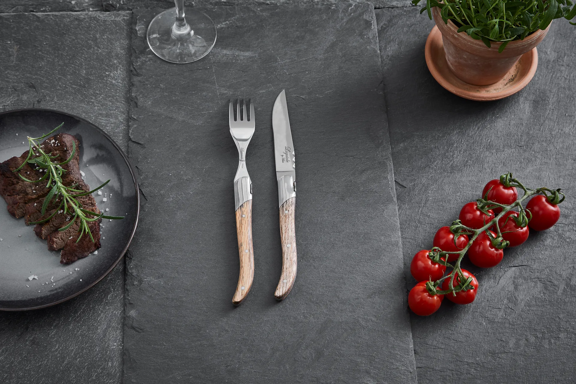 Laguiole By Hâws πιρούνι ψησταριάς 6-pack, Oak Hâws