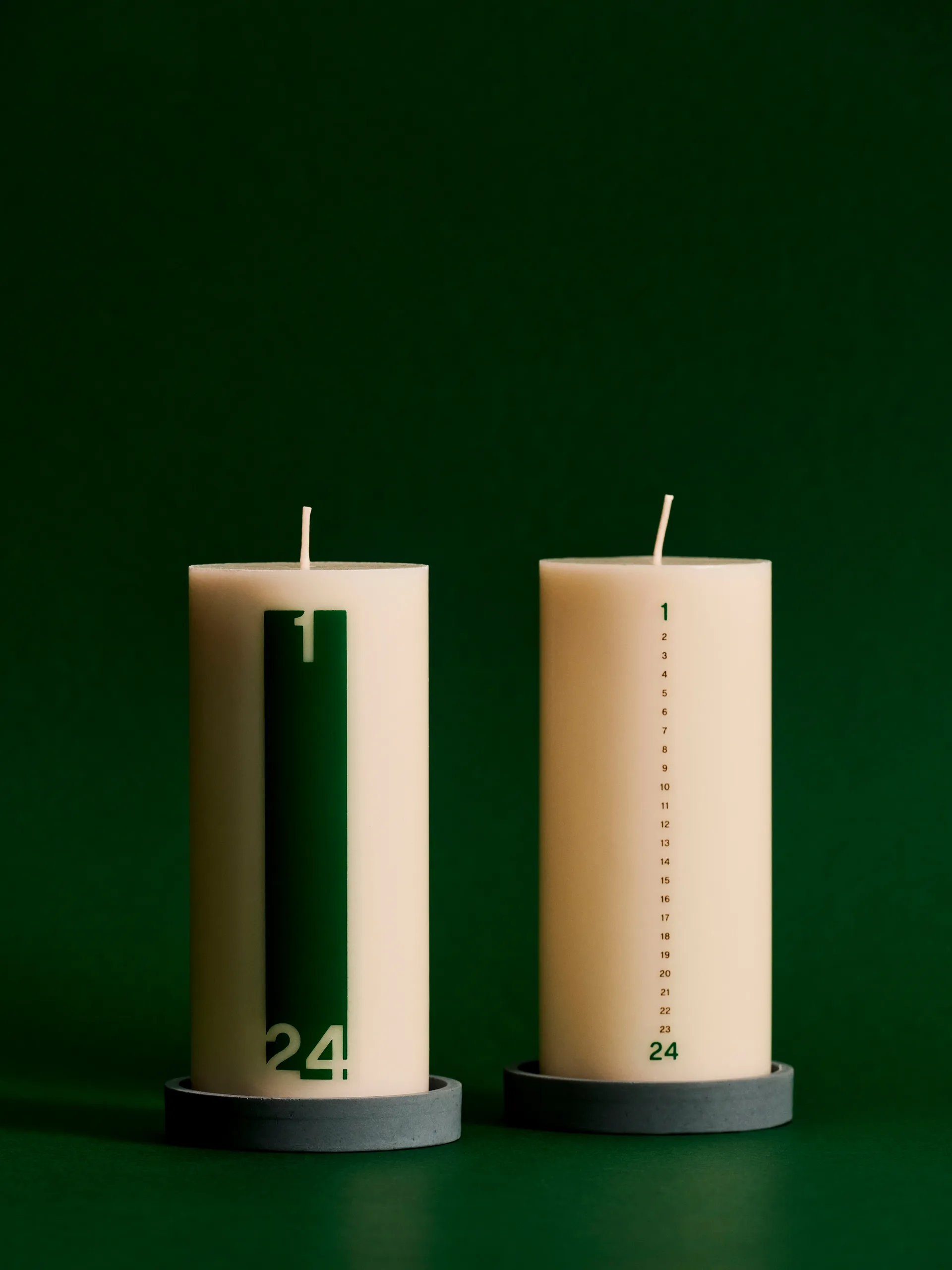 Ημερολόγιο κερί και φαναράκι 6,8 cm, Bold Off white-green HAY