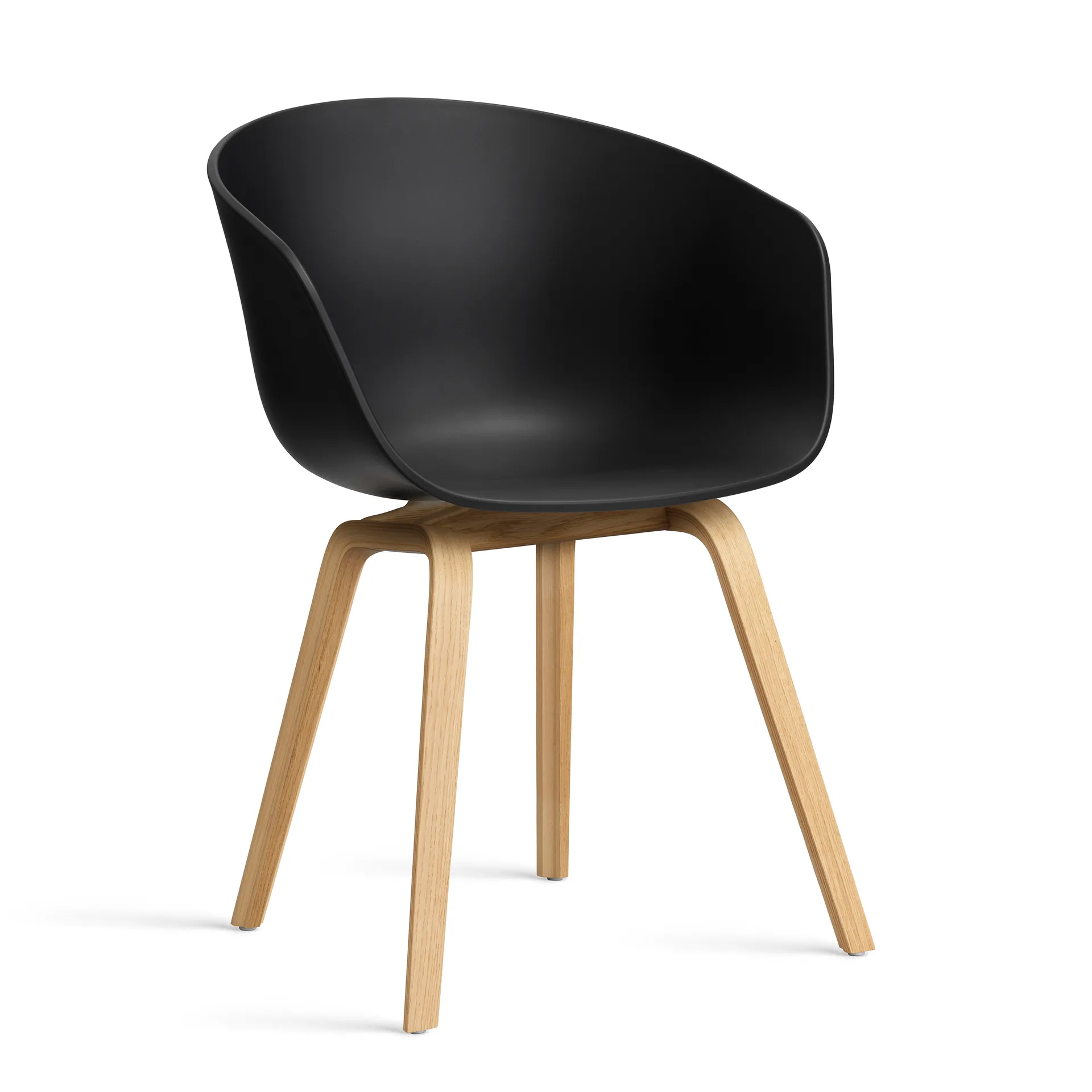 About a Chair 22 2.0 καρέκλα, Μαύρη-λακαρισμένη βάση δρυός HAY