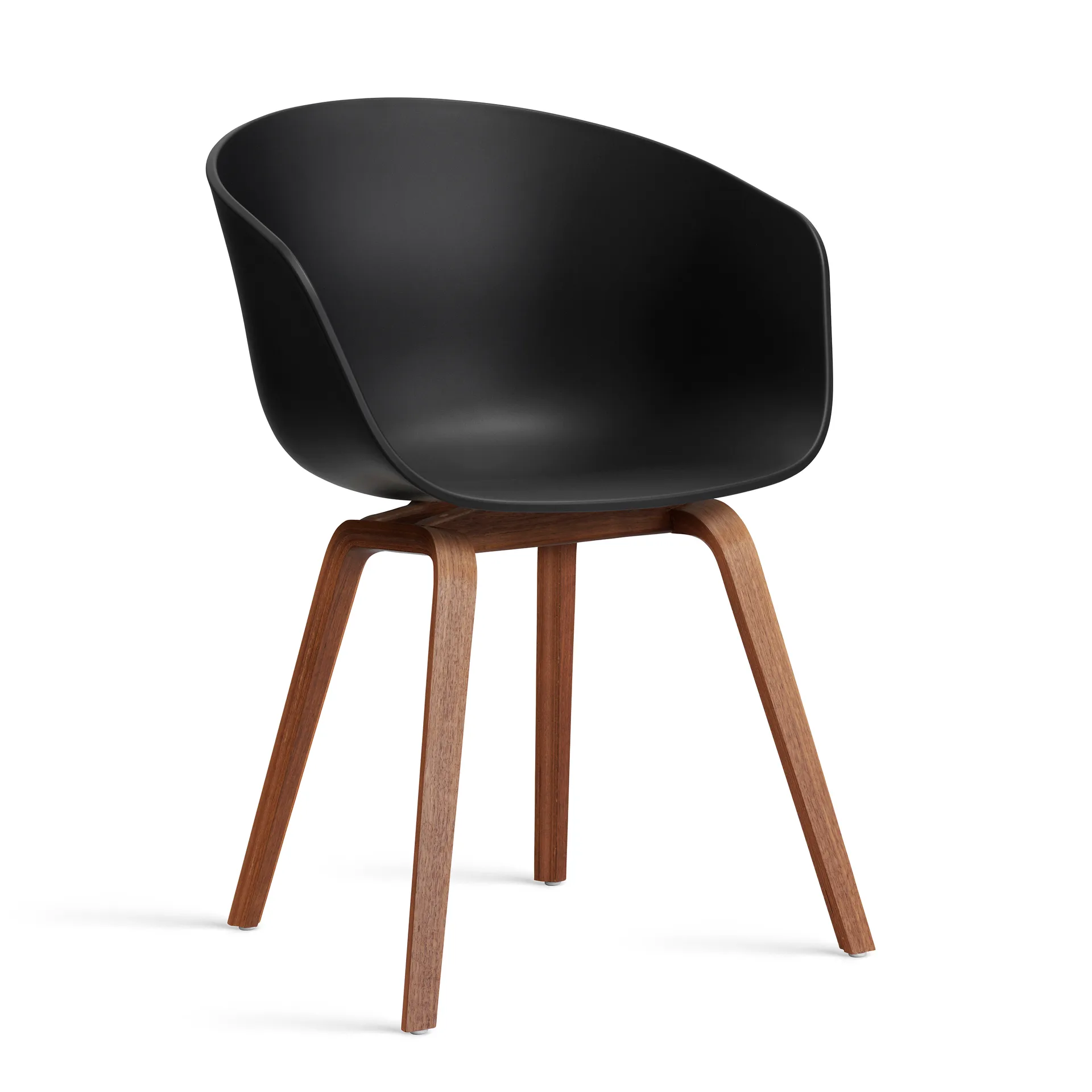 About a Chair 22 2.0 καρέκλα, Μαύρη-λακαρισμένη βάση καρυδιάς HAY
