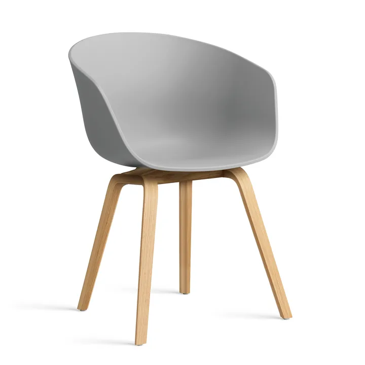 About a Chair 22 2.0 καρέκλα - Concrete grey-λακαρισμένη βάση από δρυς - HAY