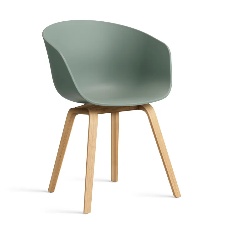 About a Chair 22 2.0 καρέκλα - Fall green-βαμμένη με λάκα βάση από δρύ - HAY