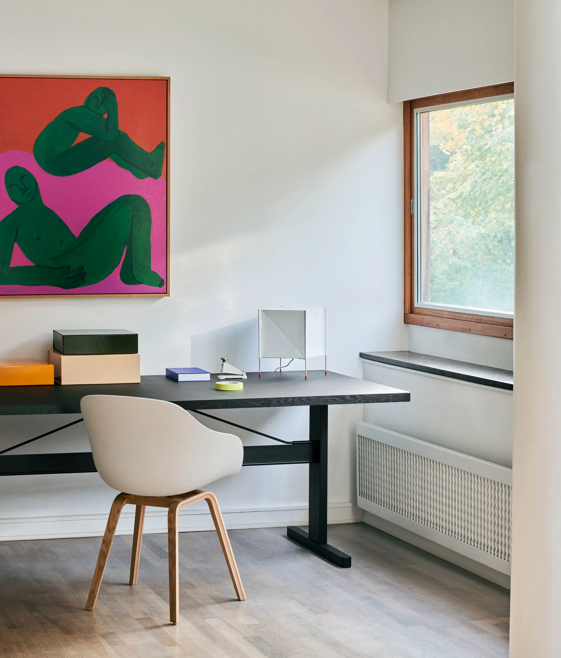 About a Chair 22 2.0 καρέκλα, Melange cream-βαμμένη βάση από δρυ។ HAY