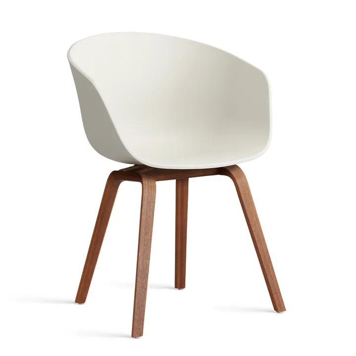 About a Chair 22 2.0 καρέκλα - Melange cream-λακαρισμένη βάση καρυδιάς - HAY