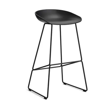 About a Stool 38 High σκαμπό μπαρ 2.0 - Μαύρο-μαύρο χαλύβδινο σταντ - HAY