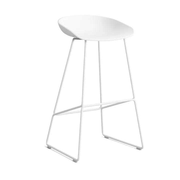 About a Stool 38 High σκαμπό μπαρ 2.0 - Λευκό-λευκό μεταλλικό πλαίσιο - HAY