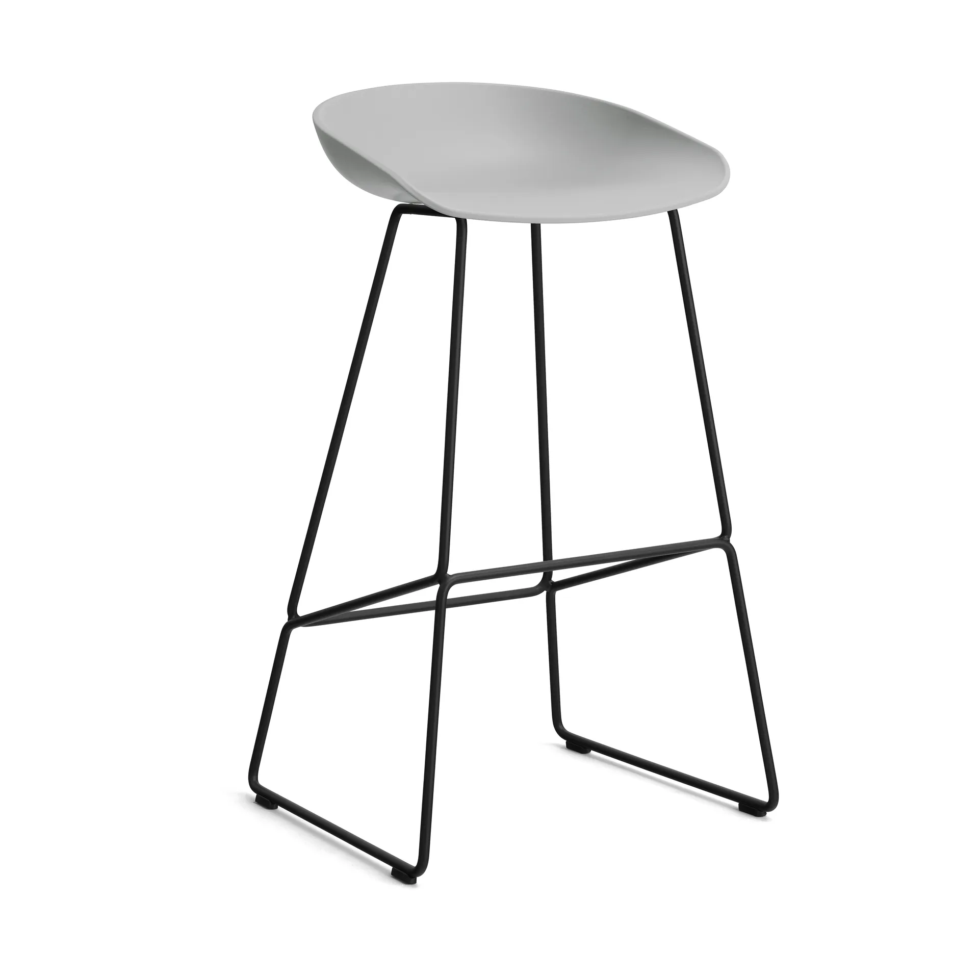 About a Stool 38 High σκαμπό μπαρ 2.0, Concrete grey-μαύρη μεταλλική βάση HAY