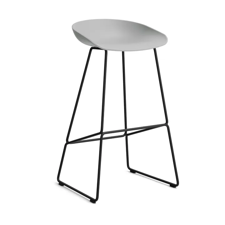About a Stool 38 High σκαμπό μπαρ 2.0 - Concrete grey-μαύρη μεταλλική βάση - HAY
