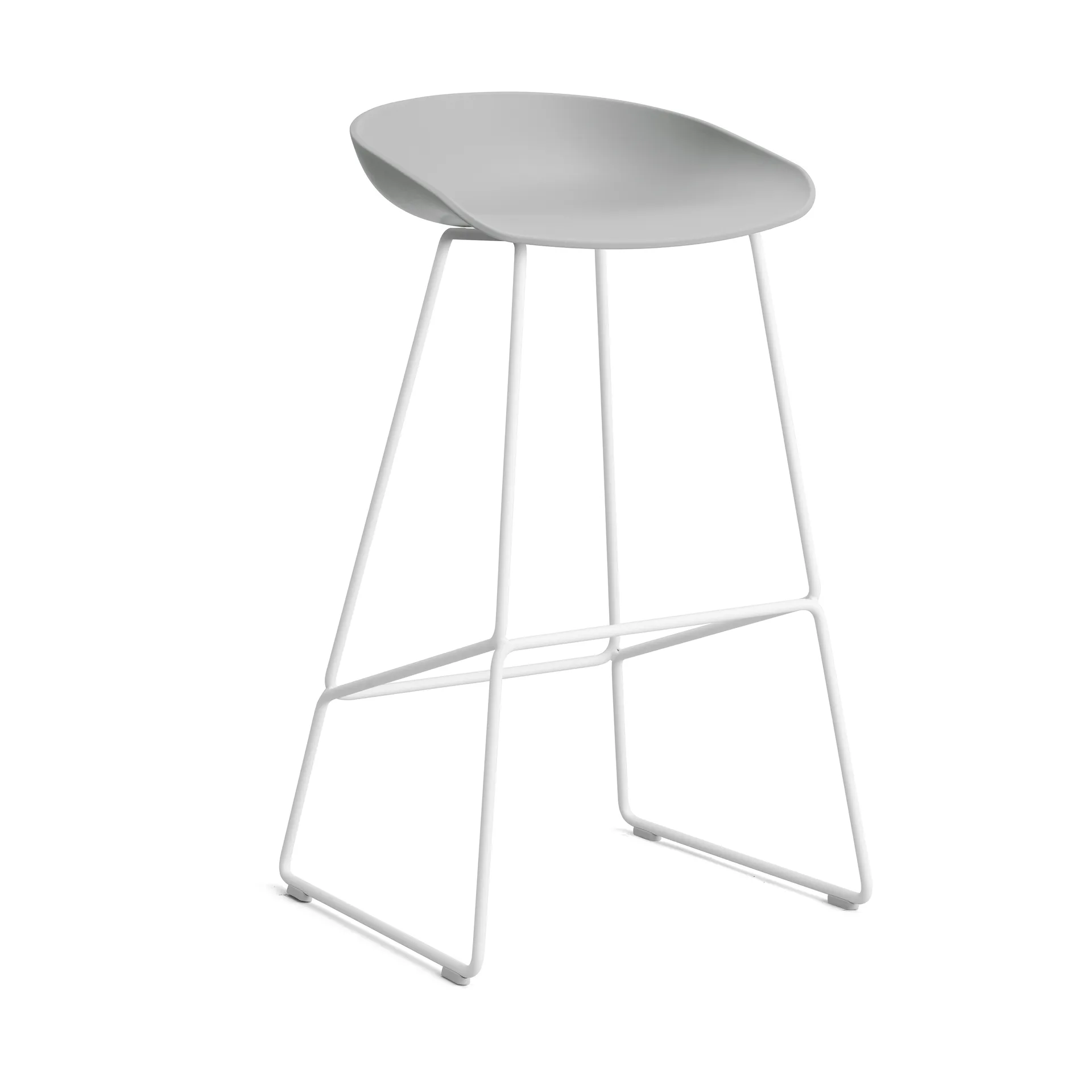 About a Stool 38 High σκαμπό μπαρ 2.0, Concrete grey-λευκή χαλύβδινη βάση HAY