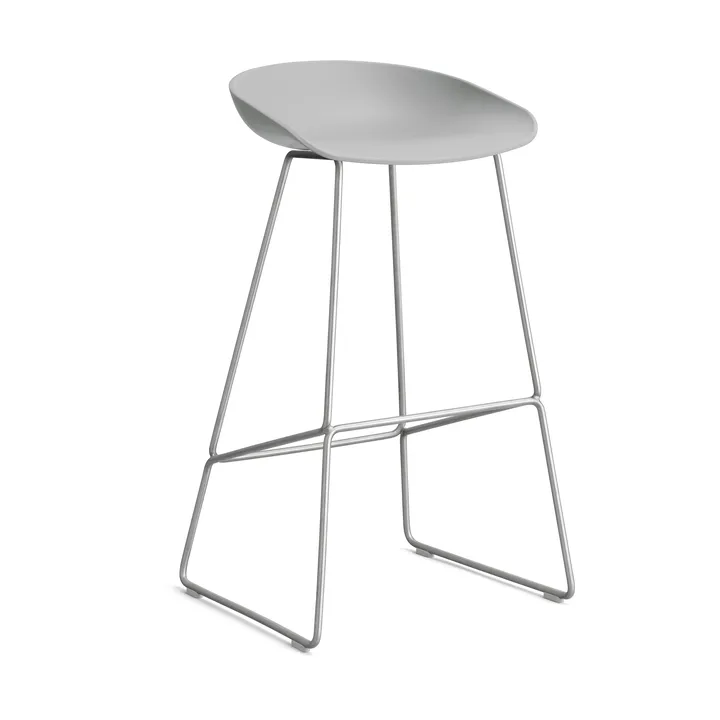About a Stool 38 High σκαμπό μπαρ 2.0 - Concrete grey-ανοξείδωτο ατσάλινο σκελετό - HAY