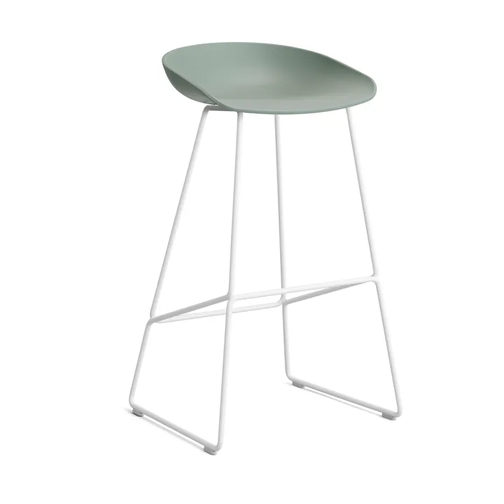 About a Stool 38 High σκαμπό μπαρ 2.0 - Fall green-λευκός μεταλλικός σκελετός - HAY