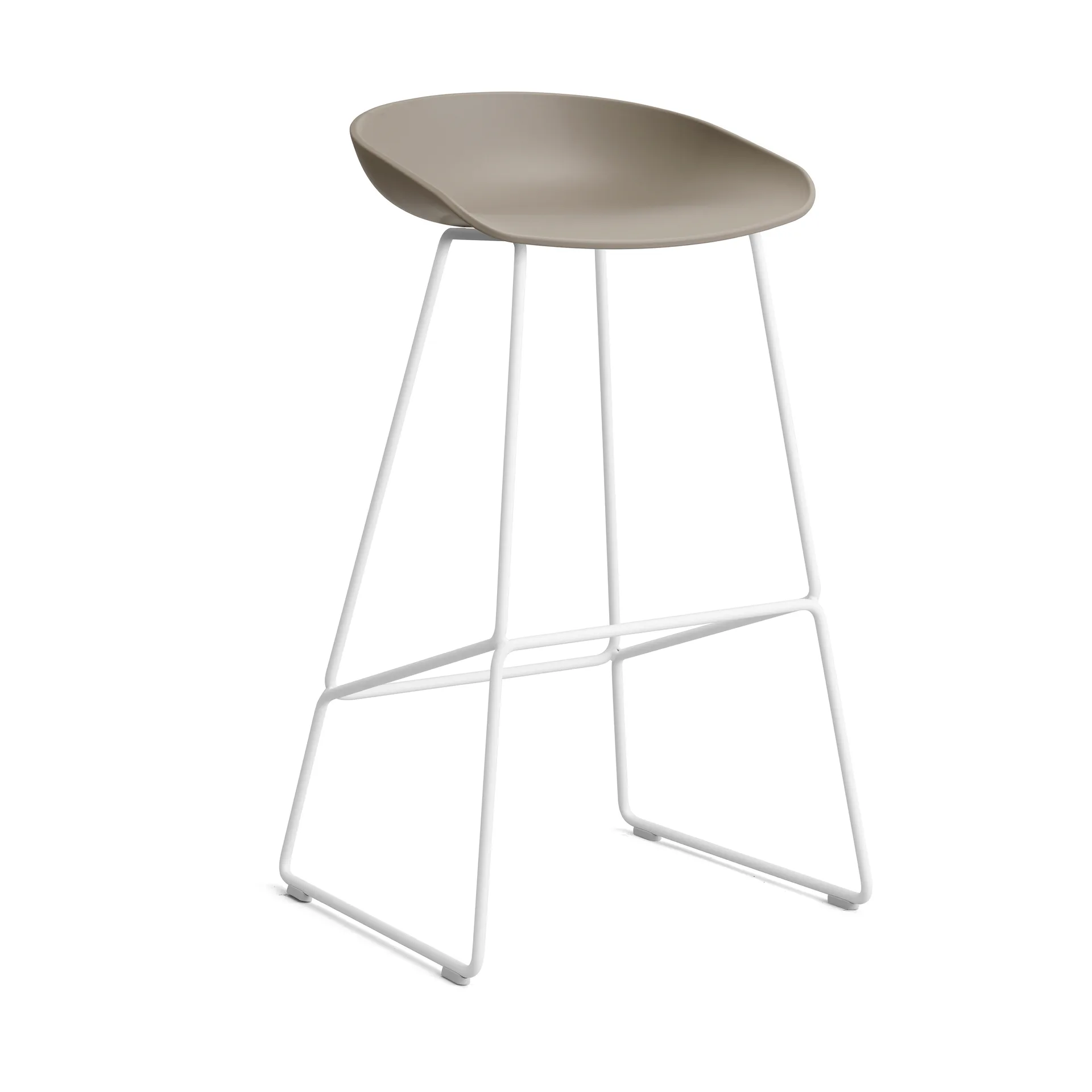 About a Stool 38 High σκαμπό μπαρ 2.0, Khaki-λευκή μεταλλική βάση HAY