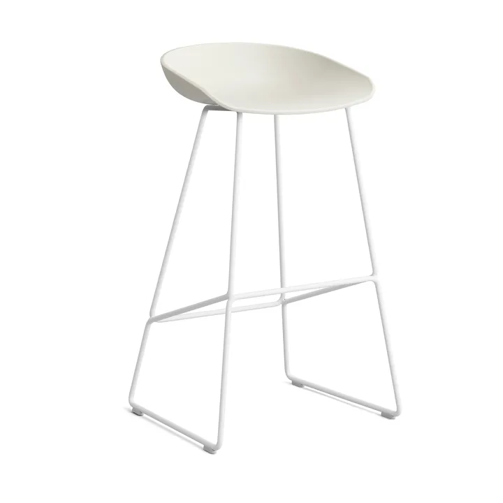 About a Stool 38 High σκαμπό μπαρ 2.0 - Melange cream-λευκή μεταλλική βάση - HAY