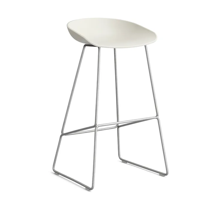 About a Stool 38 High σκαμπό μπαρ 2.0 - Melange cream-ανοξείδωτος χαλύβδινος σκελετός - HAY