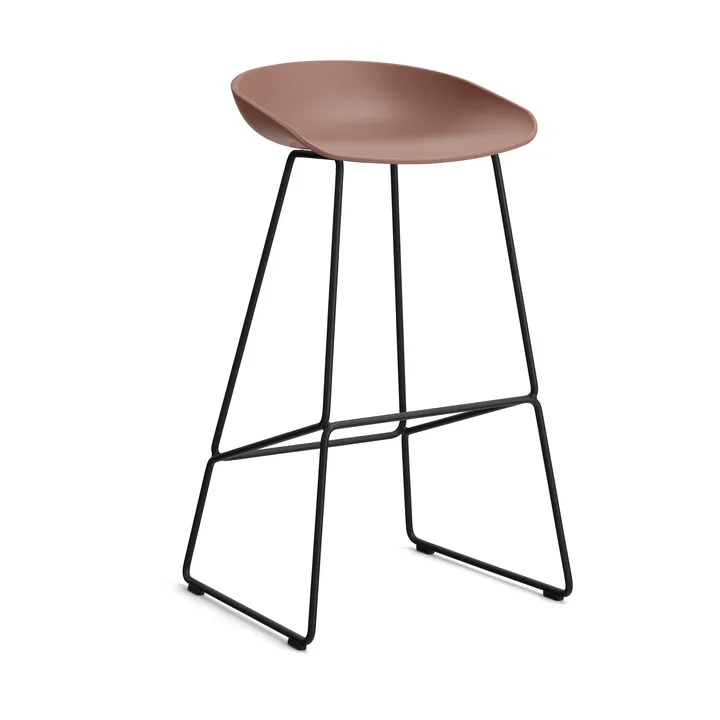 About a Stool 38 High σκαμπό μπαρ 2.0 - Soft brick-μαύρη μεταλλική βάση - HAY