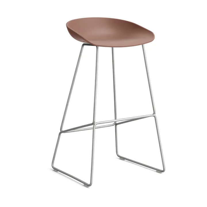 About a Stool 38 High σκαμπό μπαρ 2.0 - Soft brick-ανοξείδωτη χαλύβδινη βάση - HAY