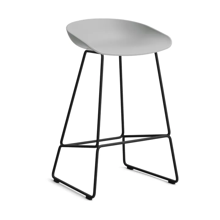 About a Stool 38 Low σκαμπό μπαρ 2.0 - Concrete grey-μαύρη μεταλλική βάση - HAY