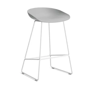 About a Stool 38 Low σκαμπό μπαρ 2.0 - Concrete grey-λευκή χαλύβδινη βάση - HAY