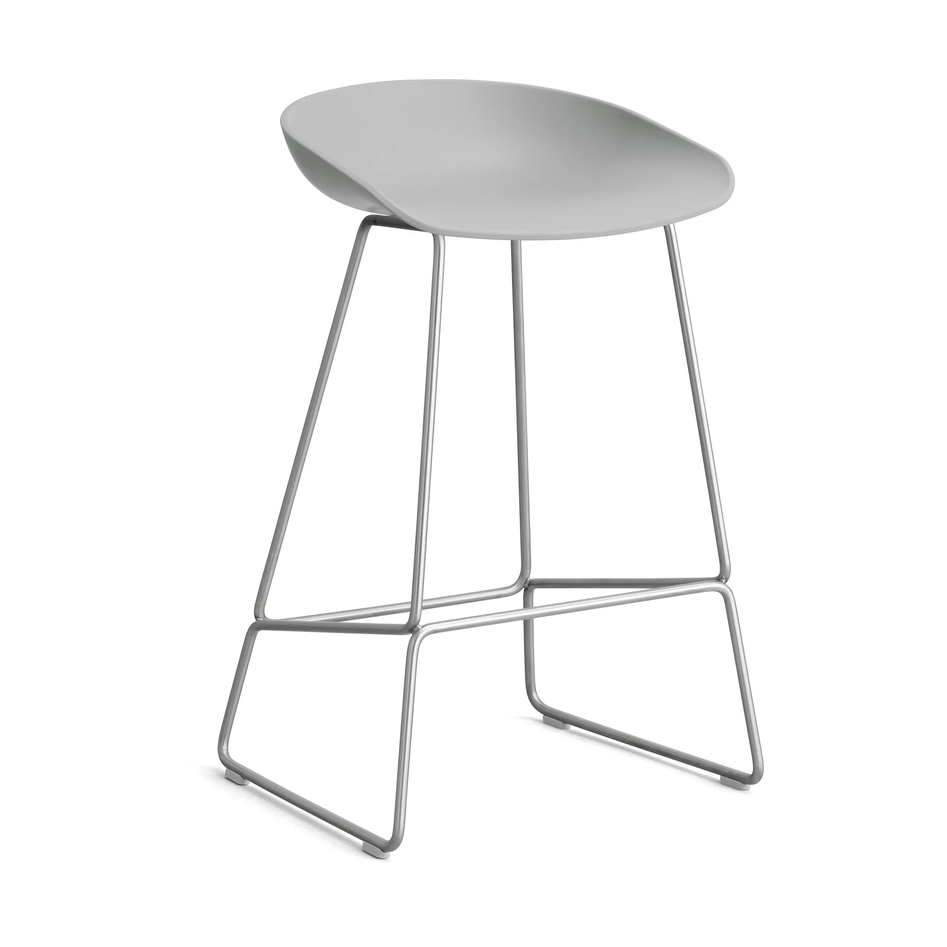 About a Stool 38 Low σκαμπό μπαρ 2.0, Concrete grey-ανοξείδωτος χαλύβδινος σκελετός HAY
