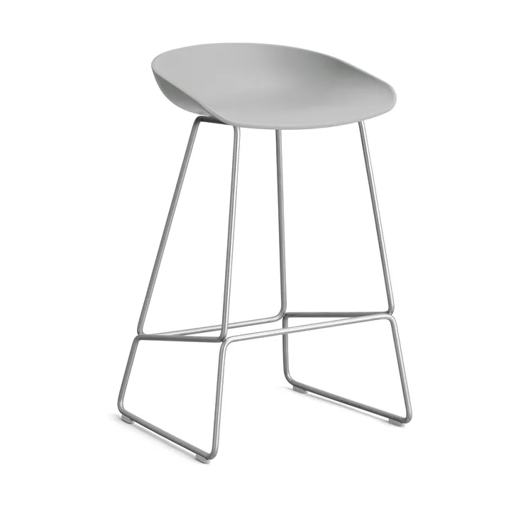About a Stool 38 Low σκαμπό μπαρ 2.0 - Concrete grey-ανοξείδωτος χαλύβδινος σκελετός - HAY