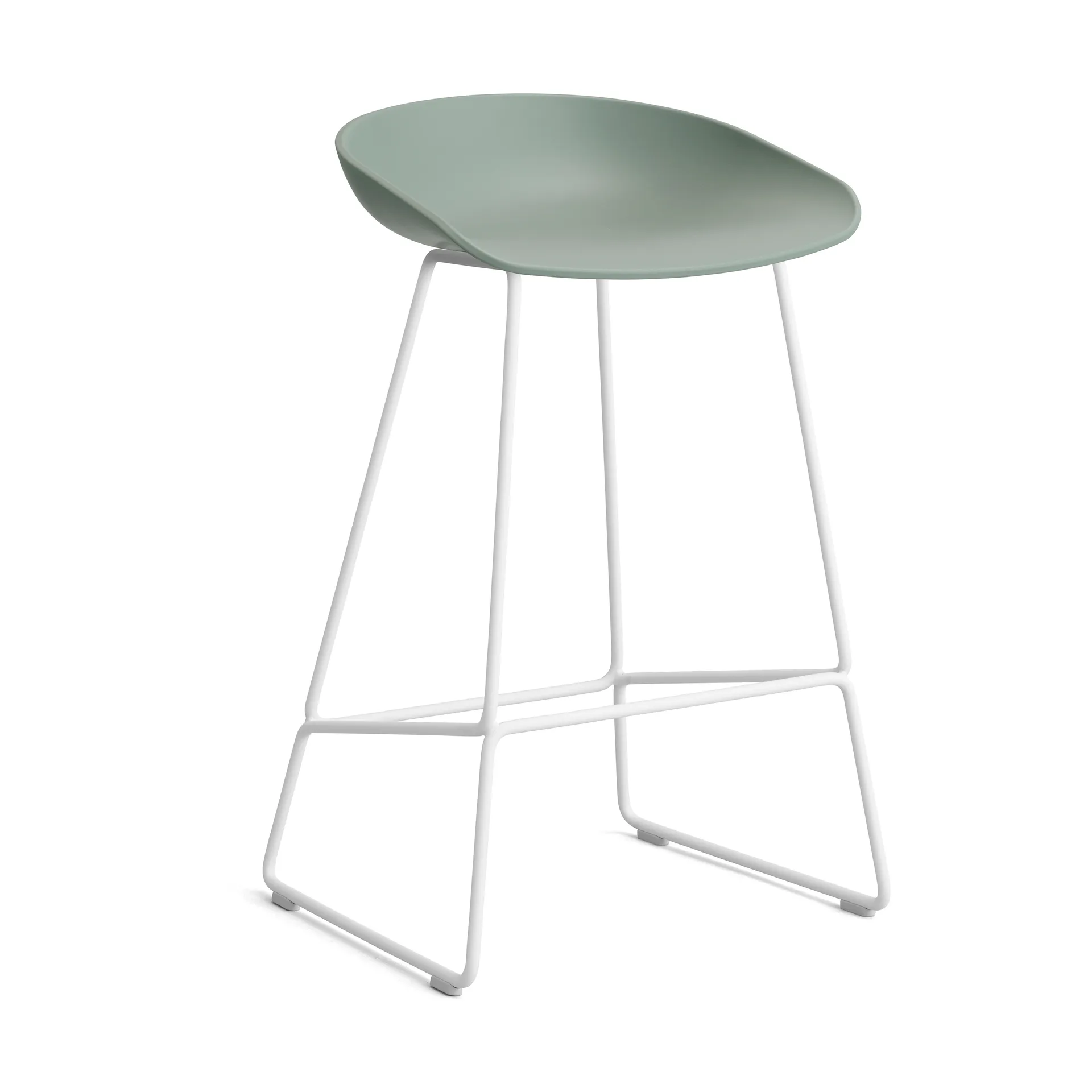 About a Stool 38 Low σκαμπό μπαρ 2.0, Fall green-λευκός σκελετός από χάλυβα HAY