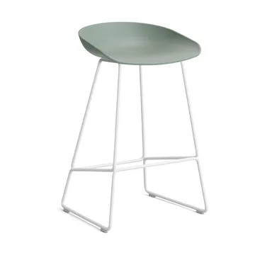 About a Stool 38 Low σκαμπό μπαρ 2.0 - Fall green-λευκός σκελετός από χάλυβα - HAY