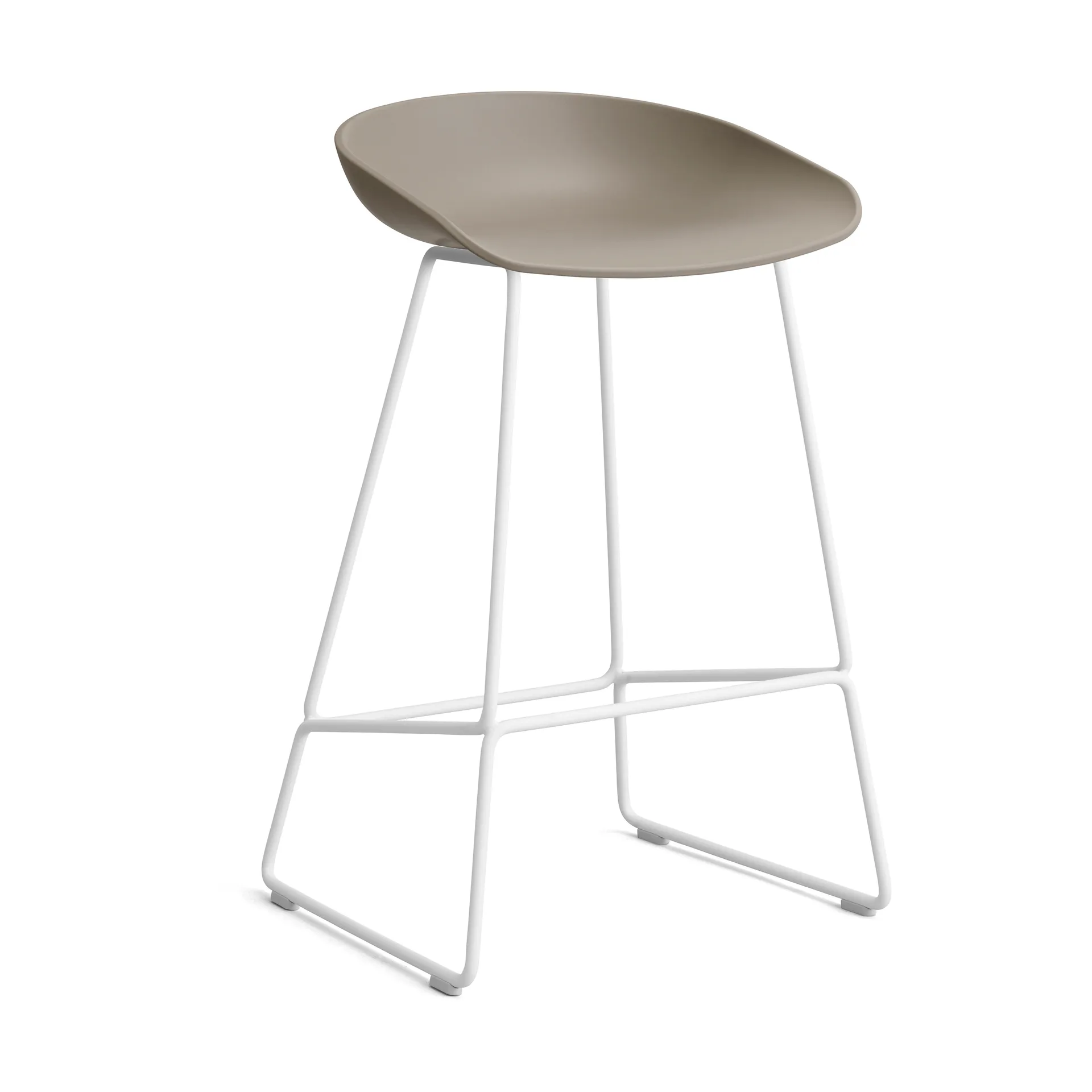 About a Stool 38 Low σκαμπό μπαρ 2.0, Khaki-λευκή μεταλλική βάση HAY