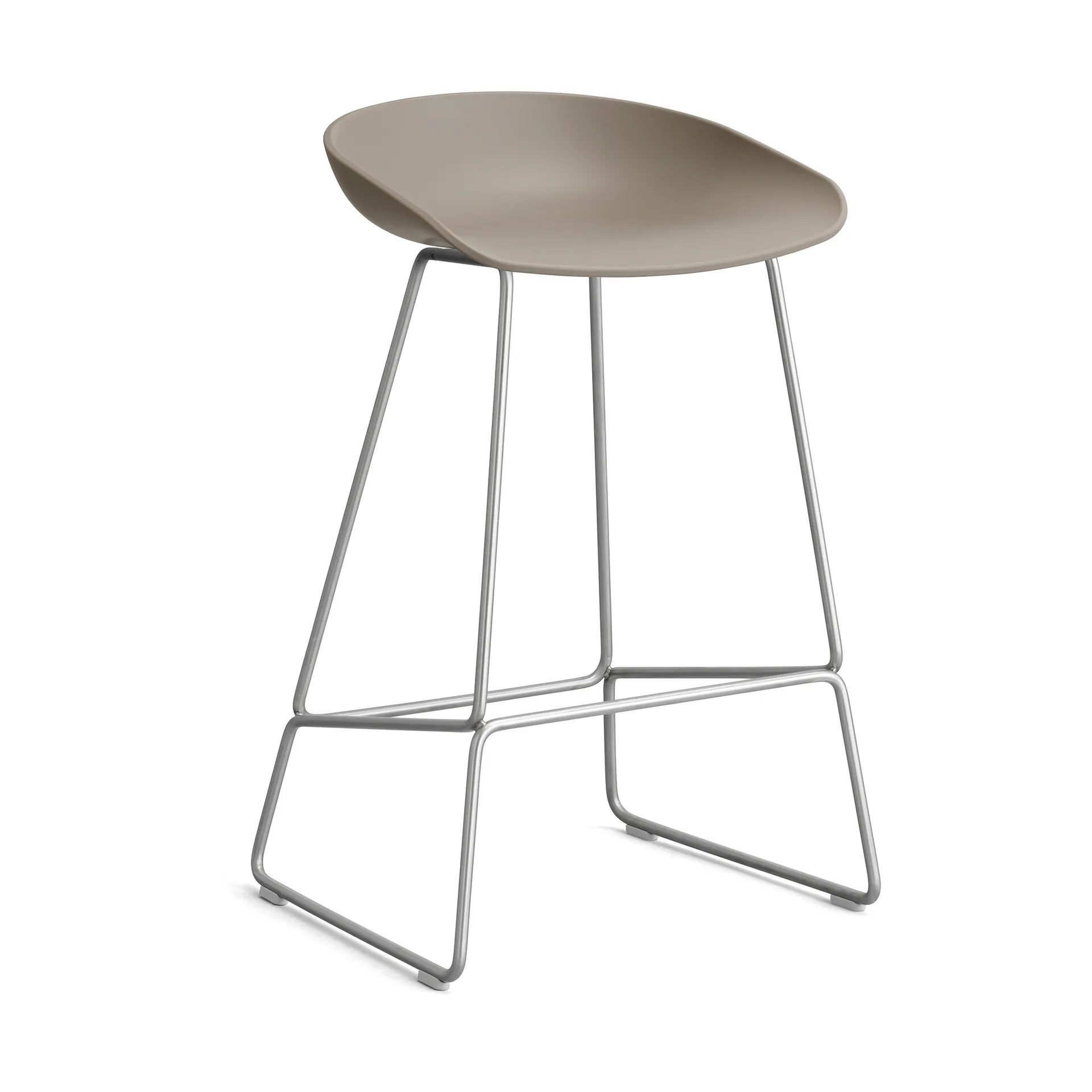 About a Stool 38 Low σκαμπό μπαρ 2.0, Khaki-ανοξείδωτη χαλύβδινη βάση HAY