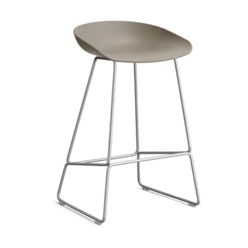 About a Stool 38 Low σκαμπό μπαρ 2.0 - Khaki-ανοξείδωτη χαλύβδινη βάση - HAY