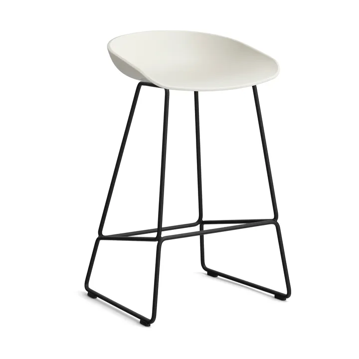 About a Stool 38 Low σκαμπό μπαρ 2.0 - Melange cream-μαύρος μεταλλικός σκελετός - HAY