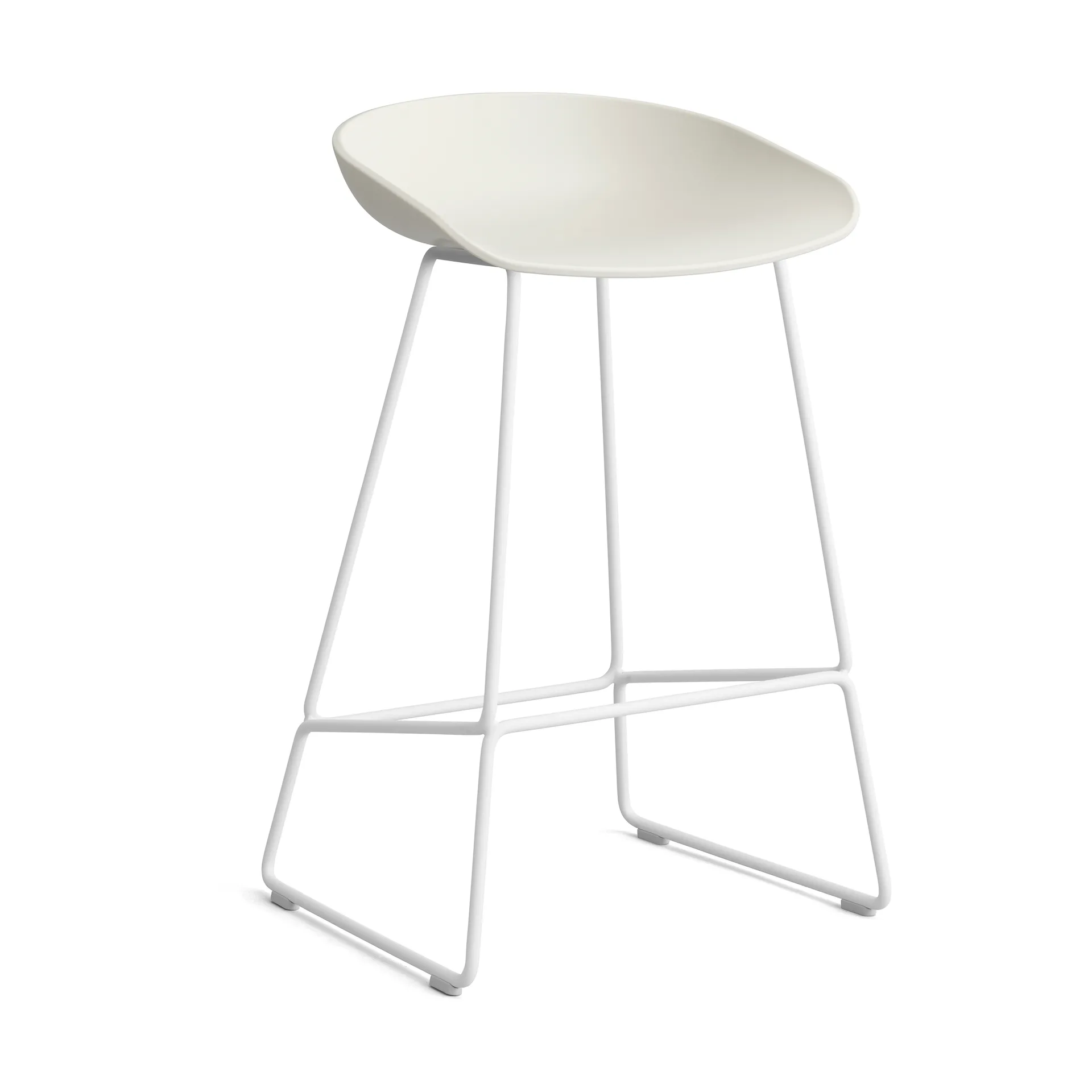 About a Stool 38 Low σκαμπό μπαρ 2.0, Melange cream-λευκή μεταλλική βάση HAY