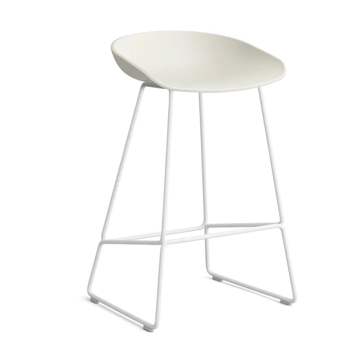 About a Stool 38 Low σκαμπό μπαρ 2.0 - Melange cream-λευκή μεταλλική βάση - HAY