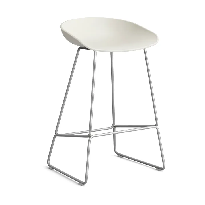 About a Stool 38 Low σκαμπό μπαρ 2.0 - Melange cream-ανοξείδωτη χαλύβδινη βάση - HAY