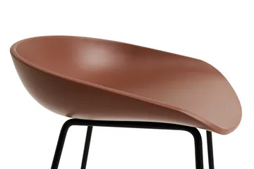 About a Stool 38 Low σκαμπό μπαρ 2.0 - Soft brick-μαύρη χαλύβδινη βάση - HAY