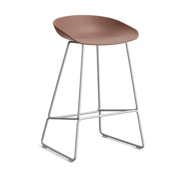 About a Stool 38 Low σκαμπό μπαρ 2.0 - Soft brick-ανοξείδωτο χαλύβδινο σταντ - HAY