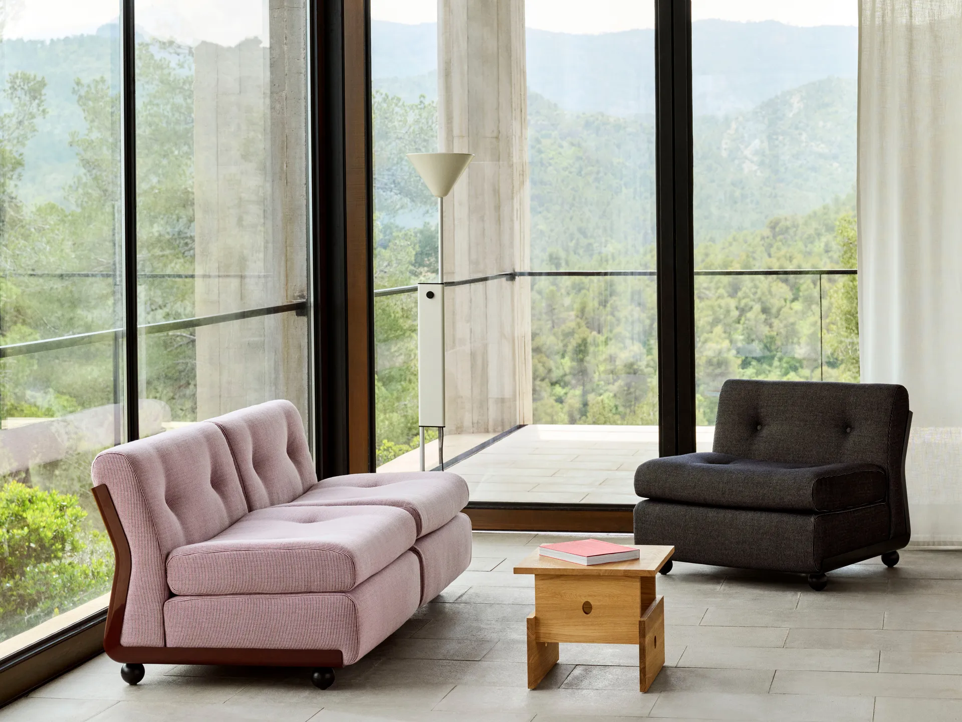 Amanta μονάδα καναπέ, Anthracite-turf blue red mélange, 1-θέση/πολυθρόνα HAY