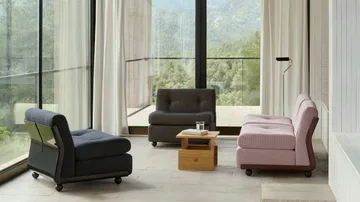 Amanta μονάδα καναπέ - Anthracite-turf blue red mélange, 1-θέση/πολυθρόνα - HAY