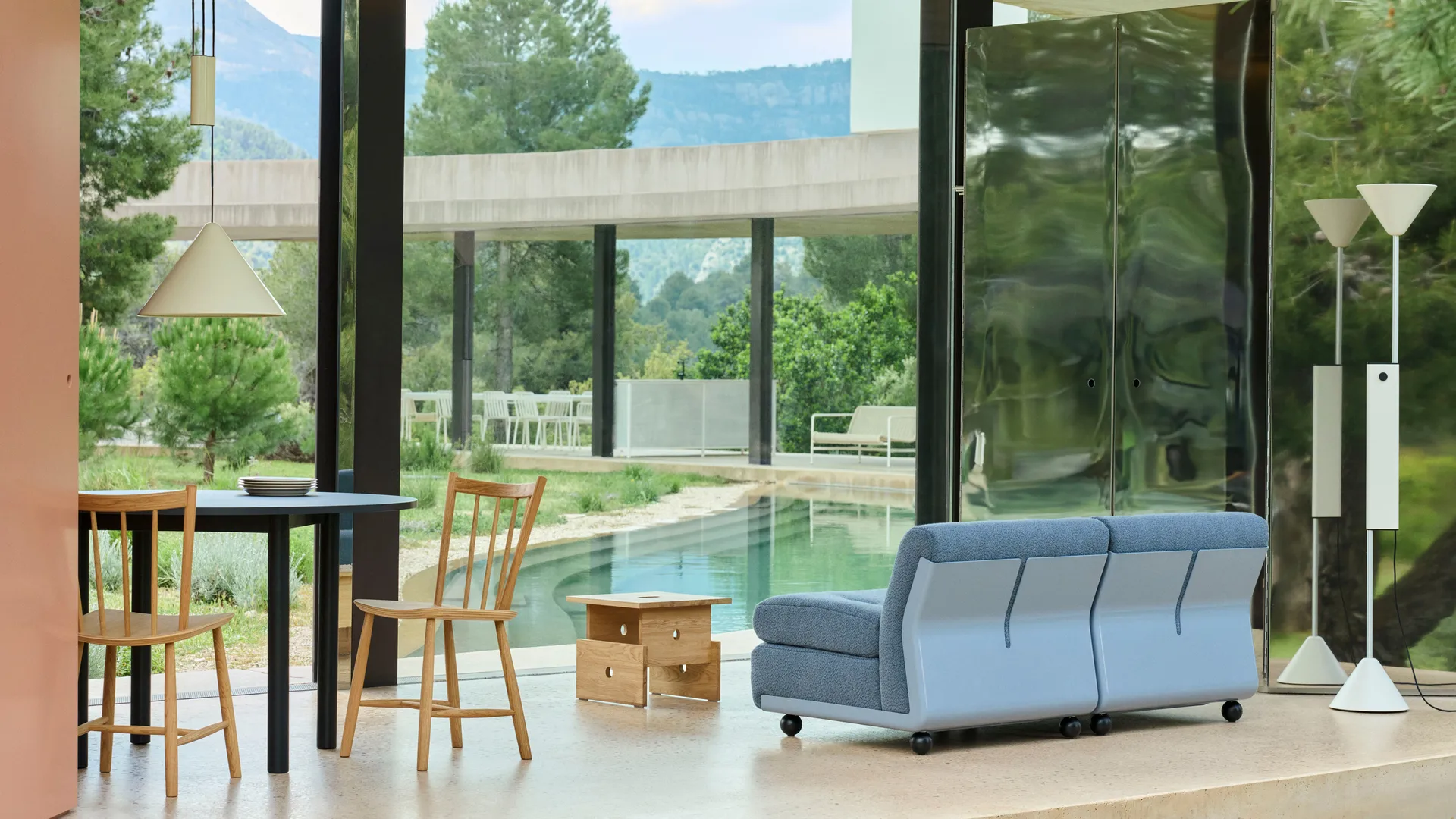 Amanta μονάδα καναπέ, Frost blue-naveli 723, 2-θέσιο HAY