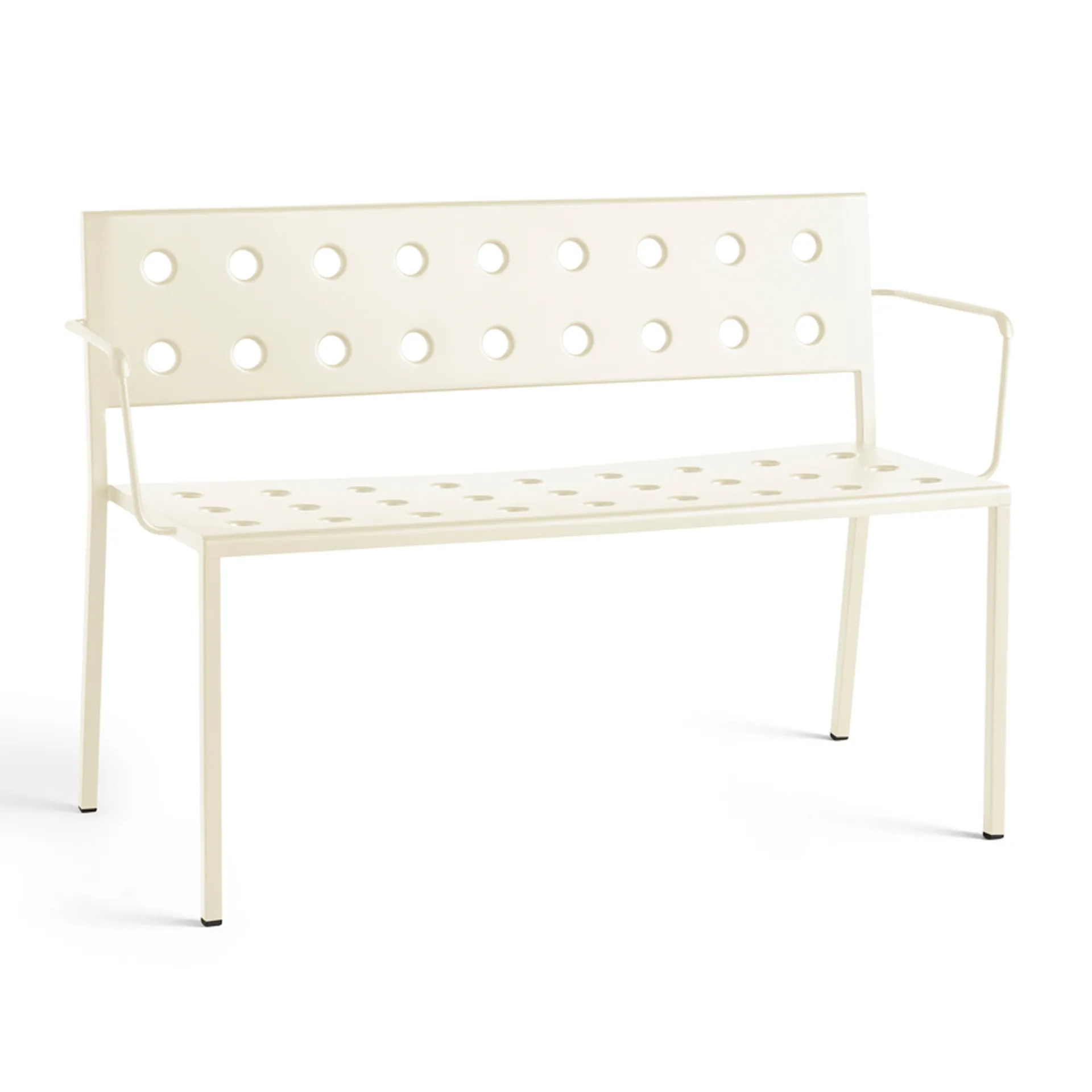 Balcony Dining παγκάκι με μπράτσα 121x52 εκ., Chalk beige HAY