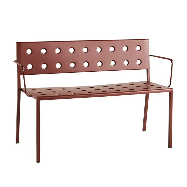 Balcony Dining παγκάκι με μπράτσα 121x52 εκ. - Iron red - HAY