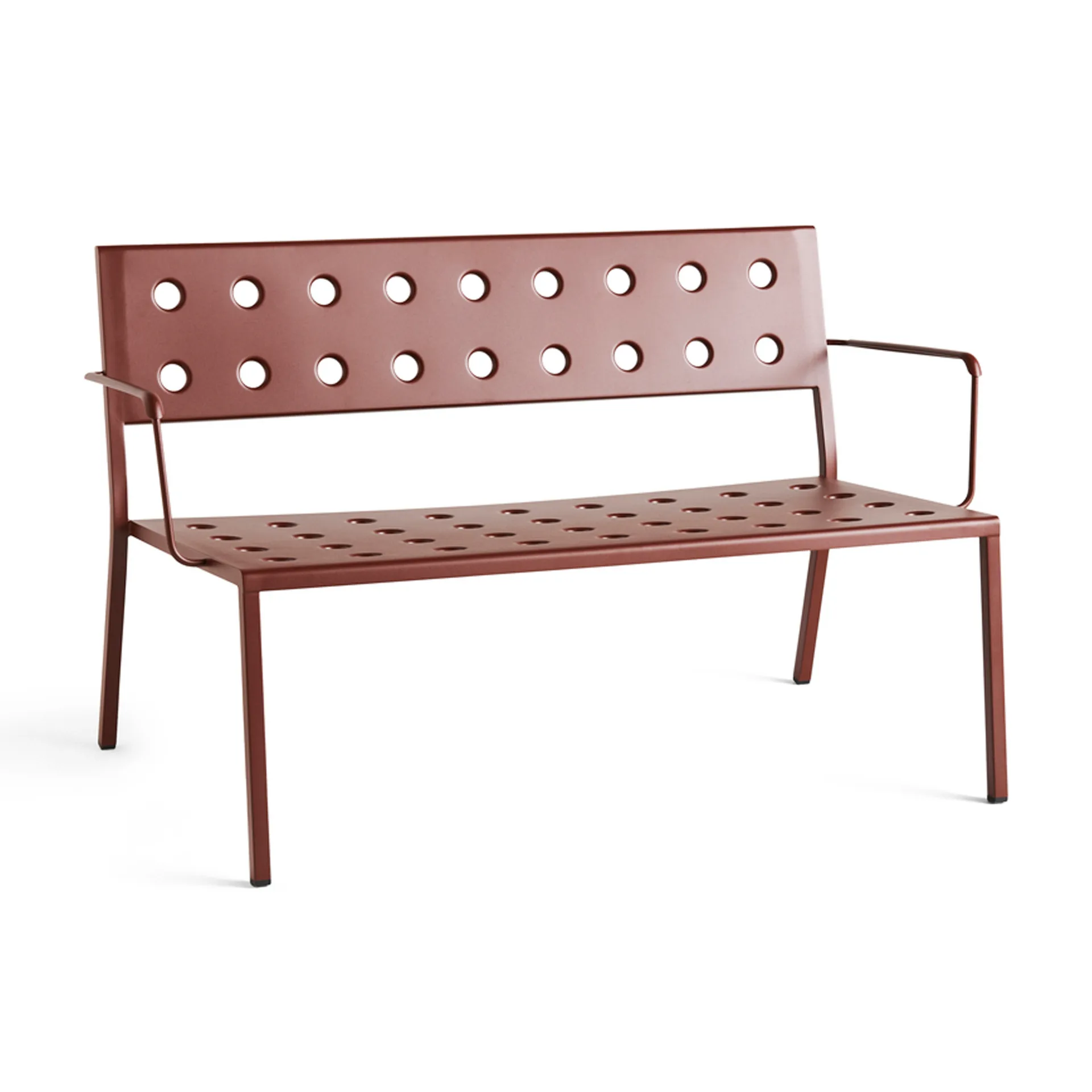 Balcony Lounge παγκάκι με μπράτσα 121,5x69 εκ., Iron red HAY