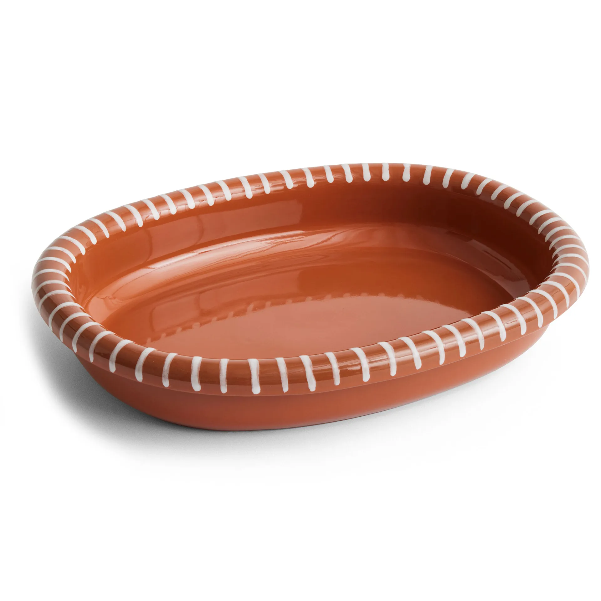 Barro οβάλ πιάτο σερβιρίσματος large 27x36 cm, Natural with stripes HAY