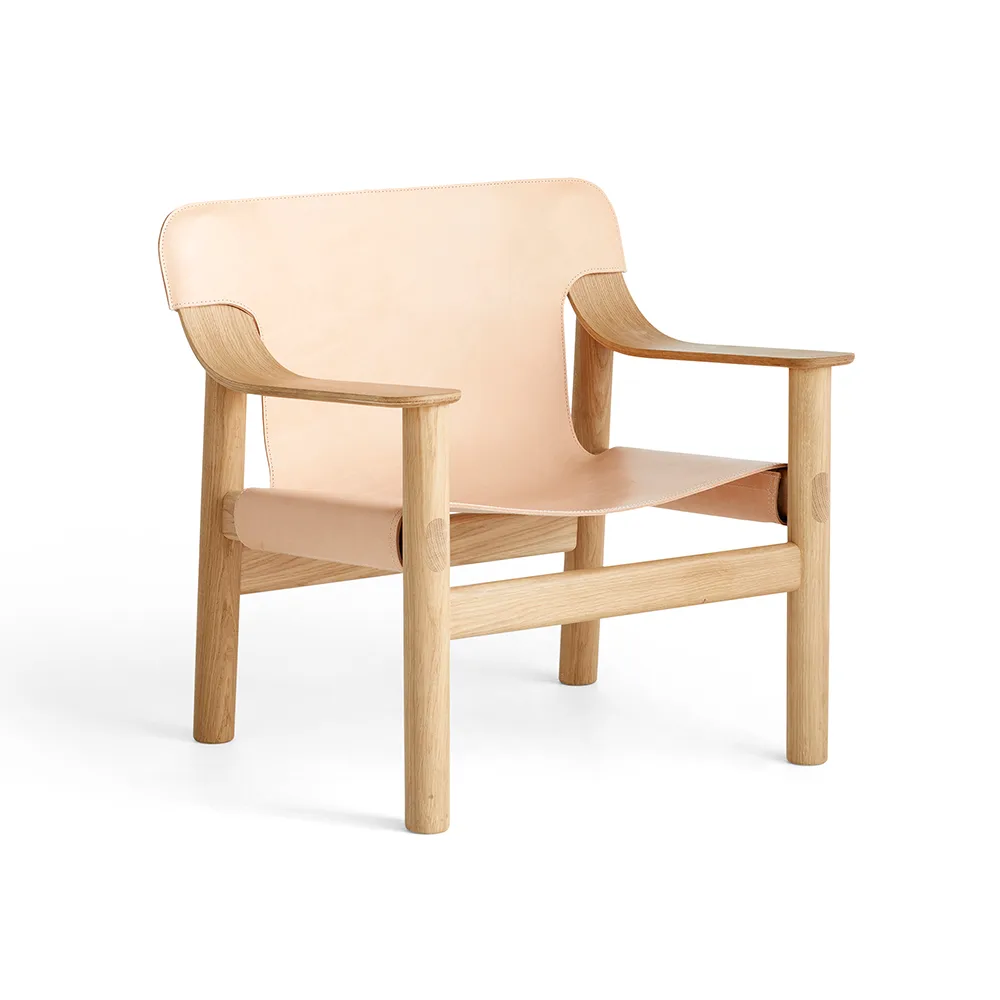 Bernard πολυθρόνα, δέρμα nature, λουστραρισμένη με νερό βάση από δρυς HAY