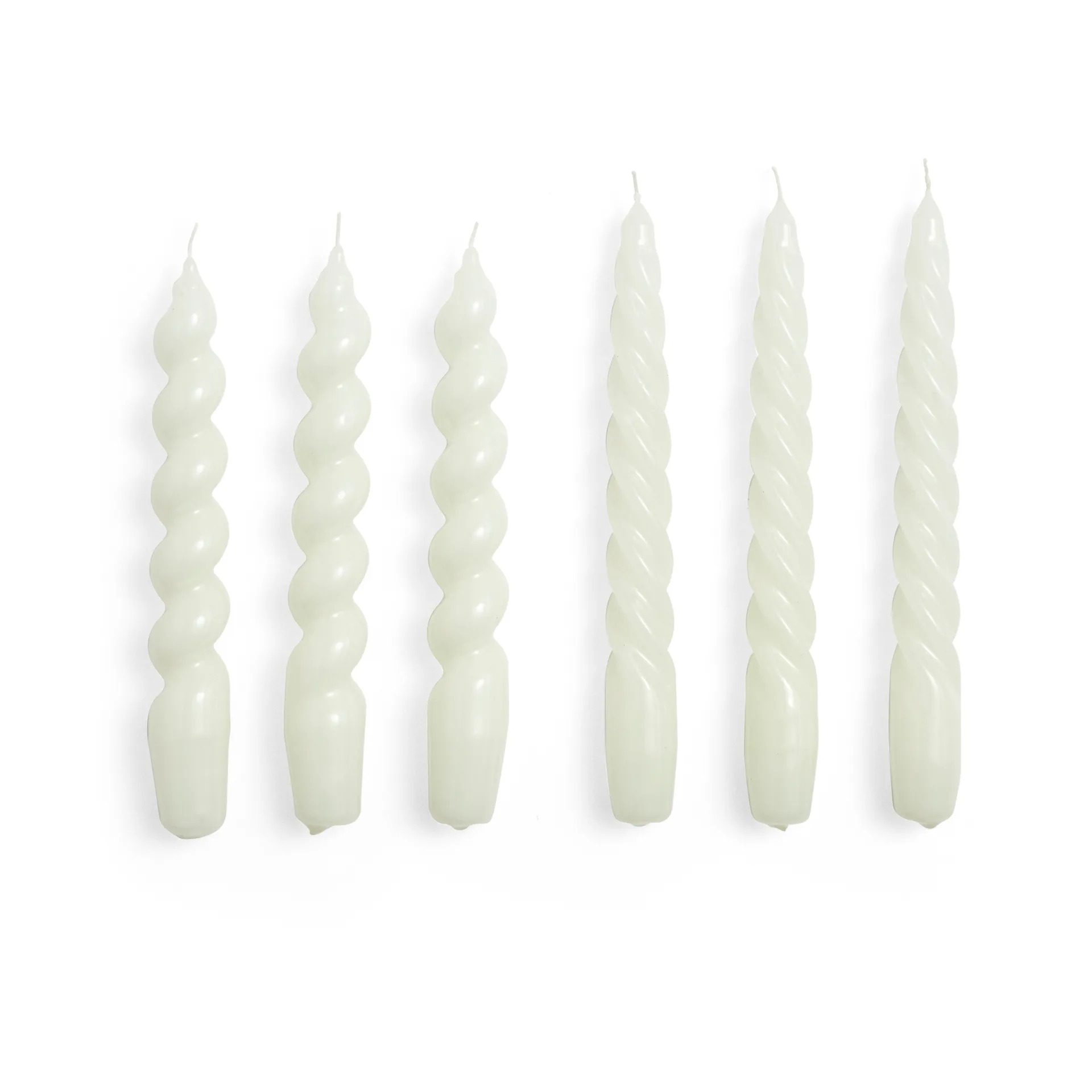 Candle Μικρό Twist/Spiral candle mix συσκευασία 6 τεμαχίων, Υπόλευκο HAY