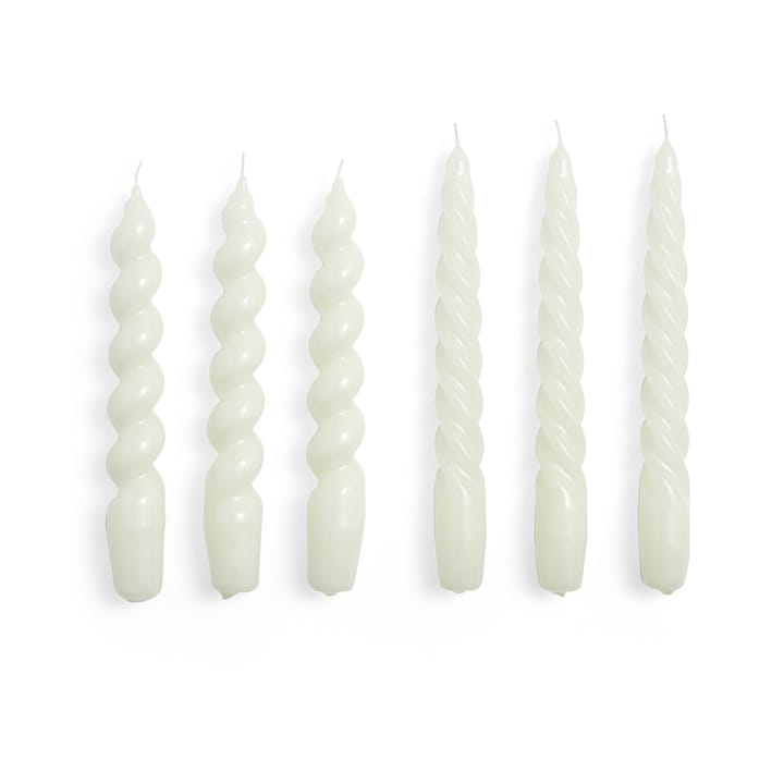 Candle Μικρό Twist/Spiral candle mix συσκευασία 6 τεμαχίων, Υπόλευκο HAY