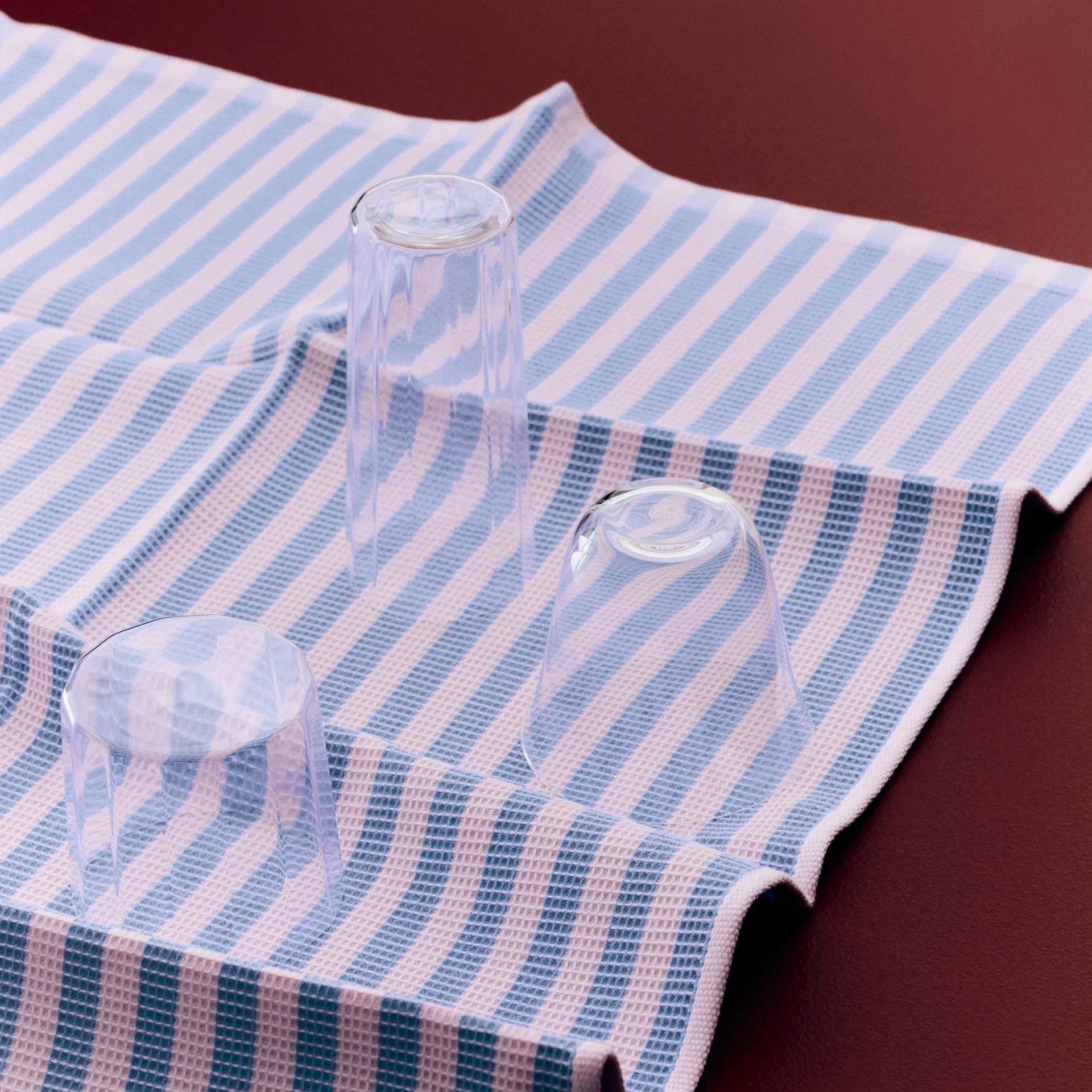 Canteen πετσέτα κουζίνας 52x80 εκ., Sky blue-light pink block stripe HAY