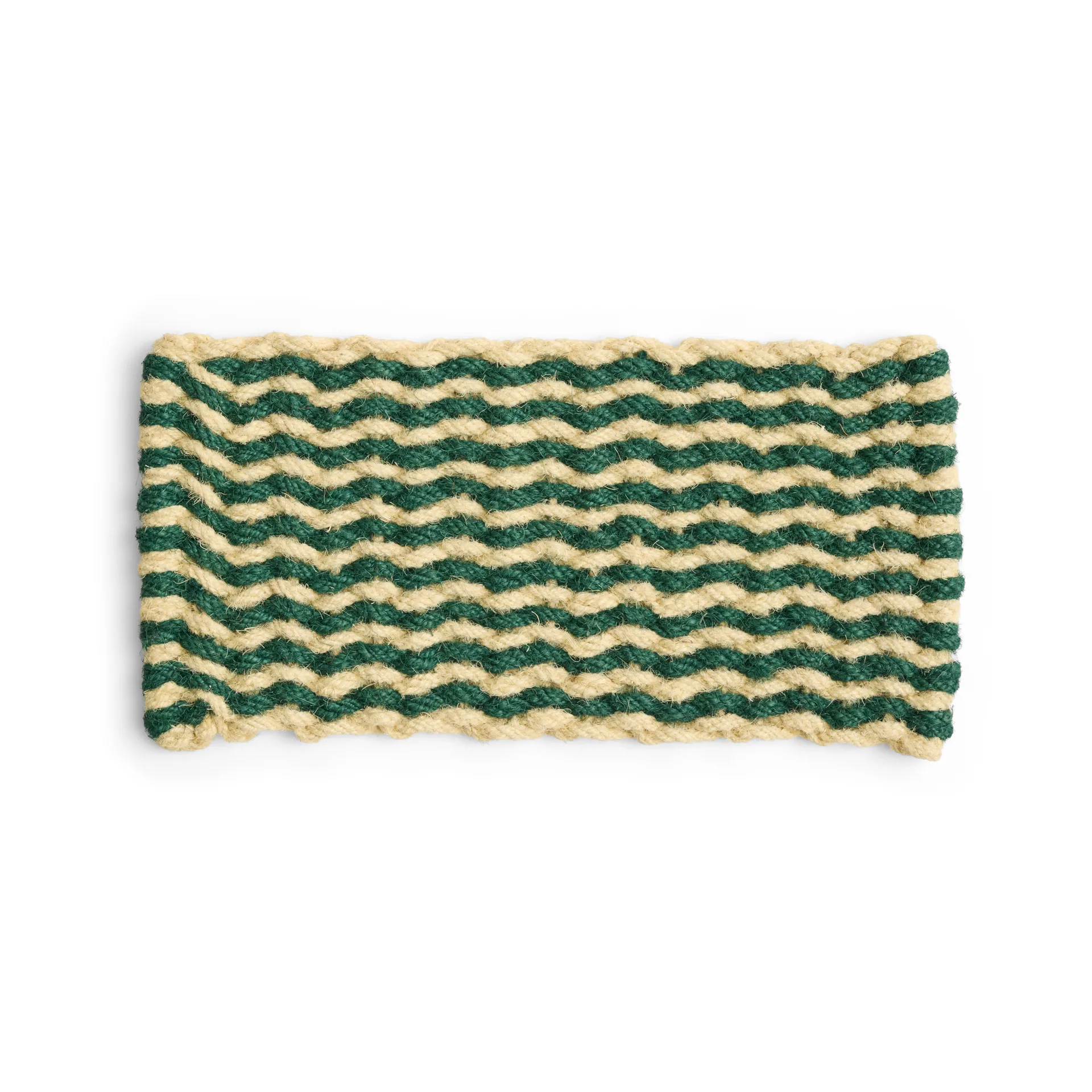 Coco Stripe Wave χαλάκι πόρτας, Dark green-white HAY