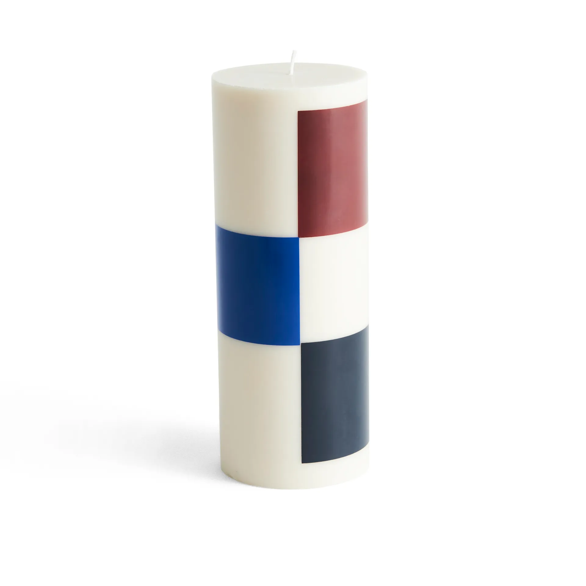 Column Candle block candle μεγάλο 25 εκ, Υπόλευκο-καφέ-μαύρο-μπλε HAY