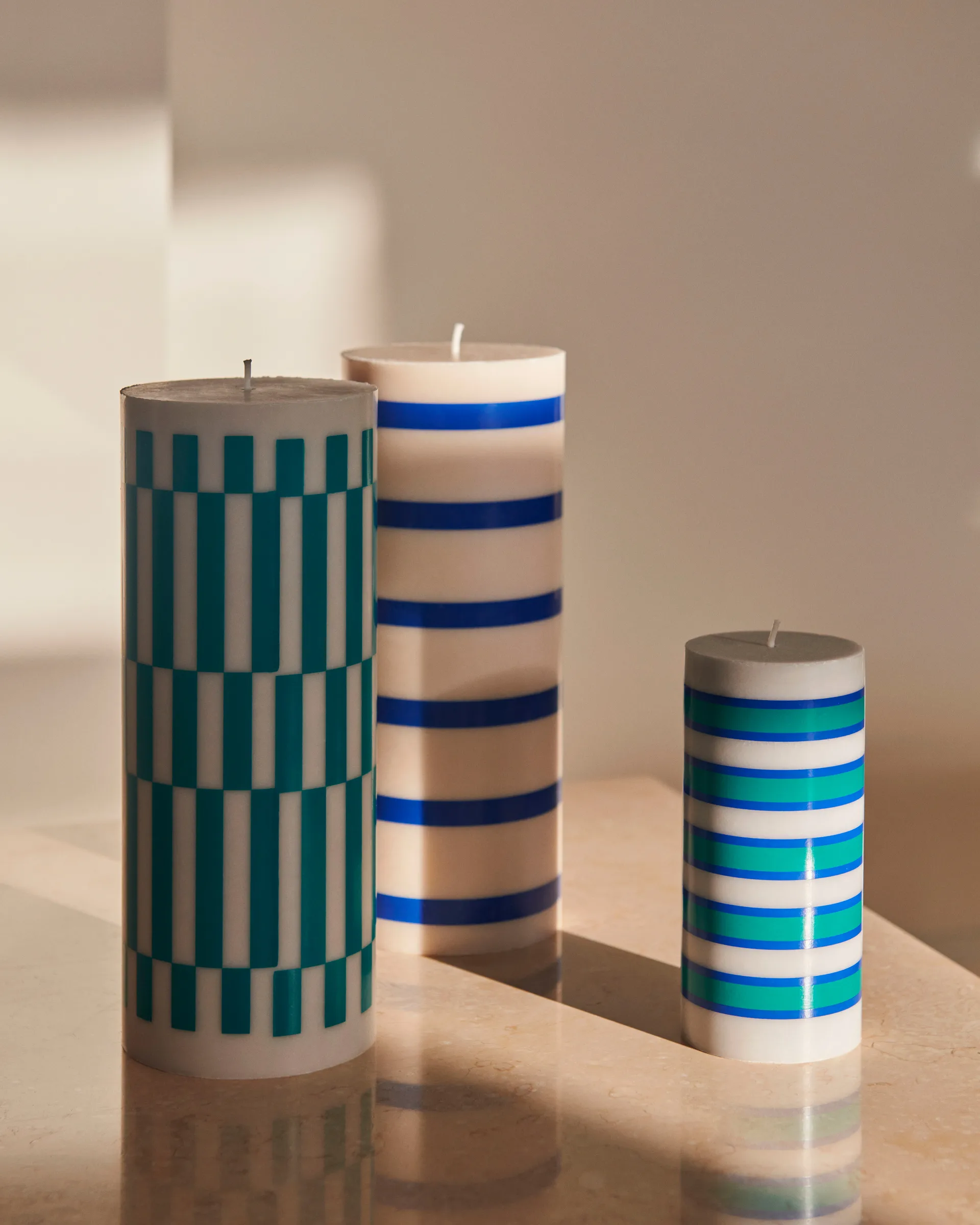 Column Candle block candle μεγάλο 25 εκ, Light γκρι-πράσινο HAY